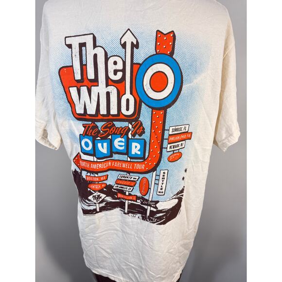 The WHO The Song is Over Retro Sign T Shirt Defect NWOT - Picture 5 of 8